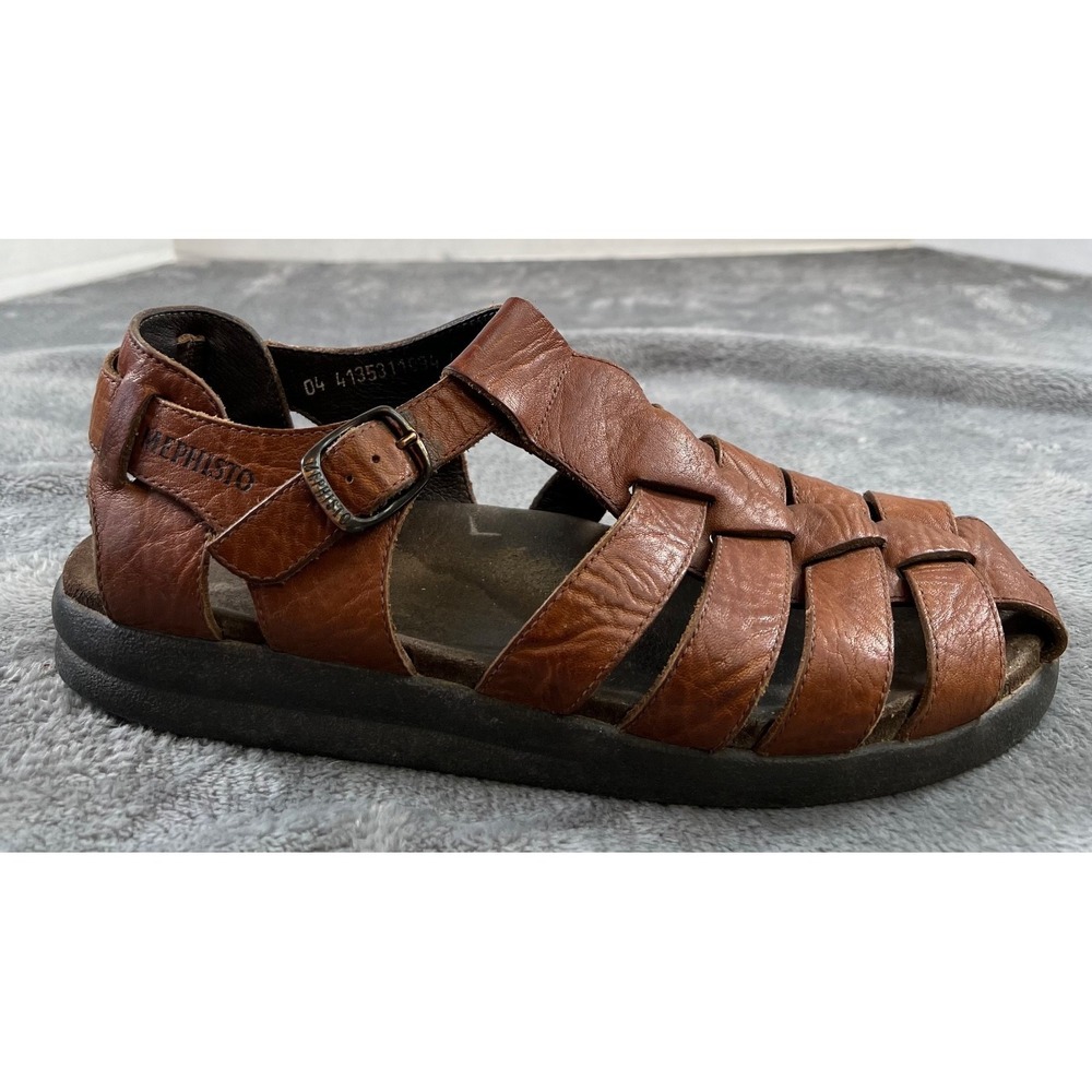 Mephisto Sam Fisherman Sandals Mens EU 44 US 10 Leather Comfort Walking Shoes